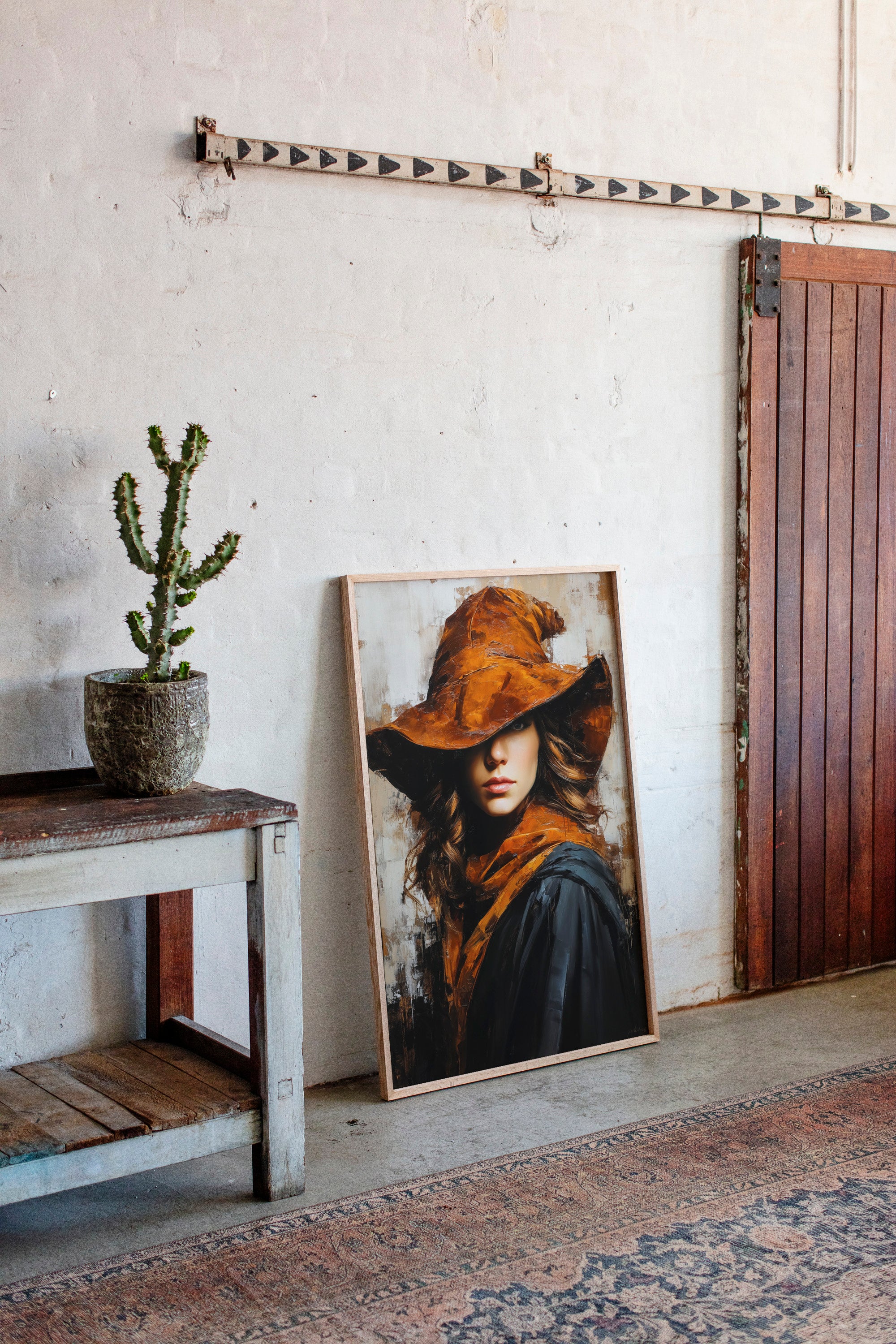 Mystical Woman in Orange Hat
