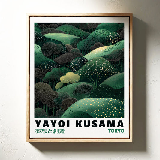 Abstract Green Dreamscape – Kusama-Inspired Forest