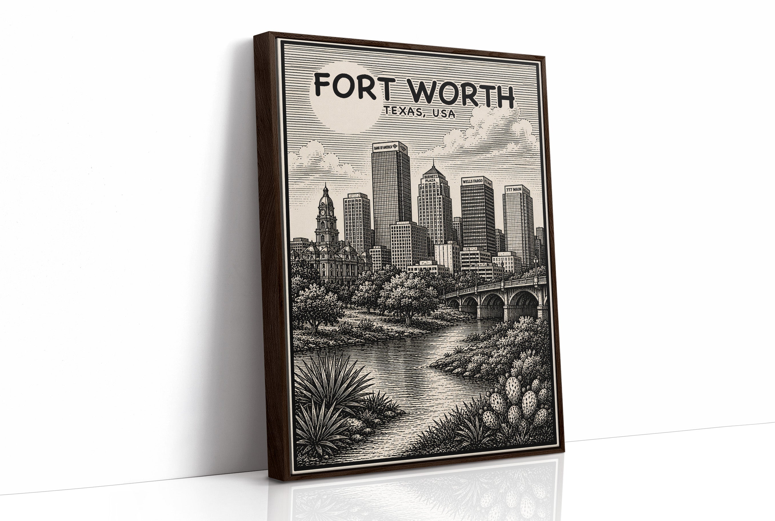 Fort Worth in Woodcut