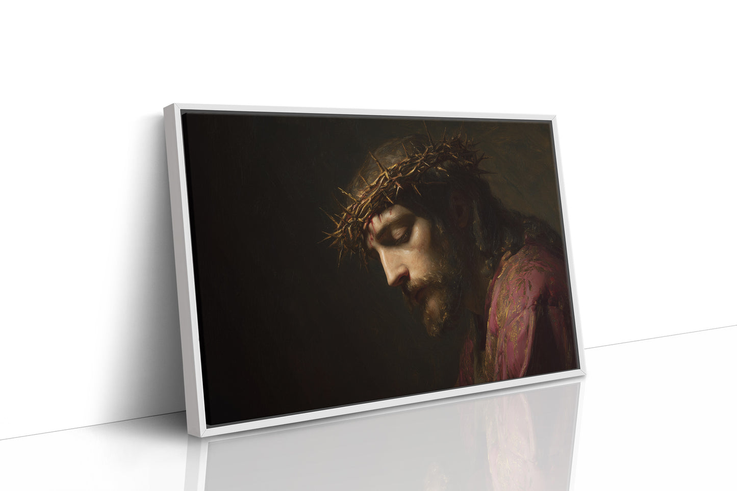 Sacred Portrait Among Quiet Shelves