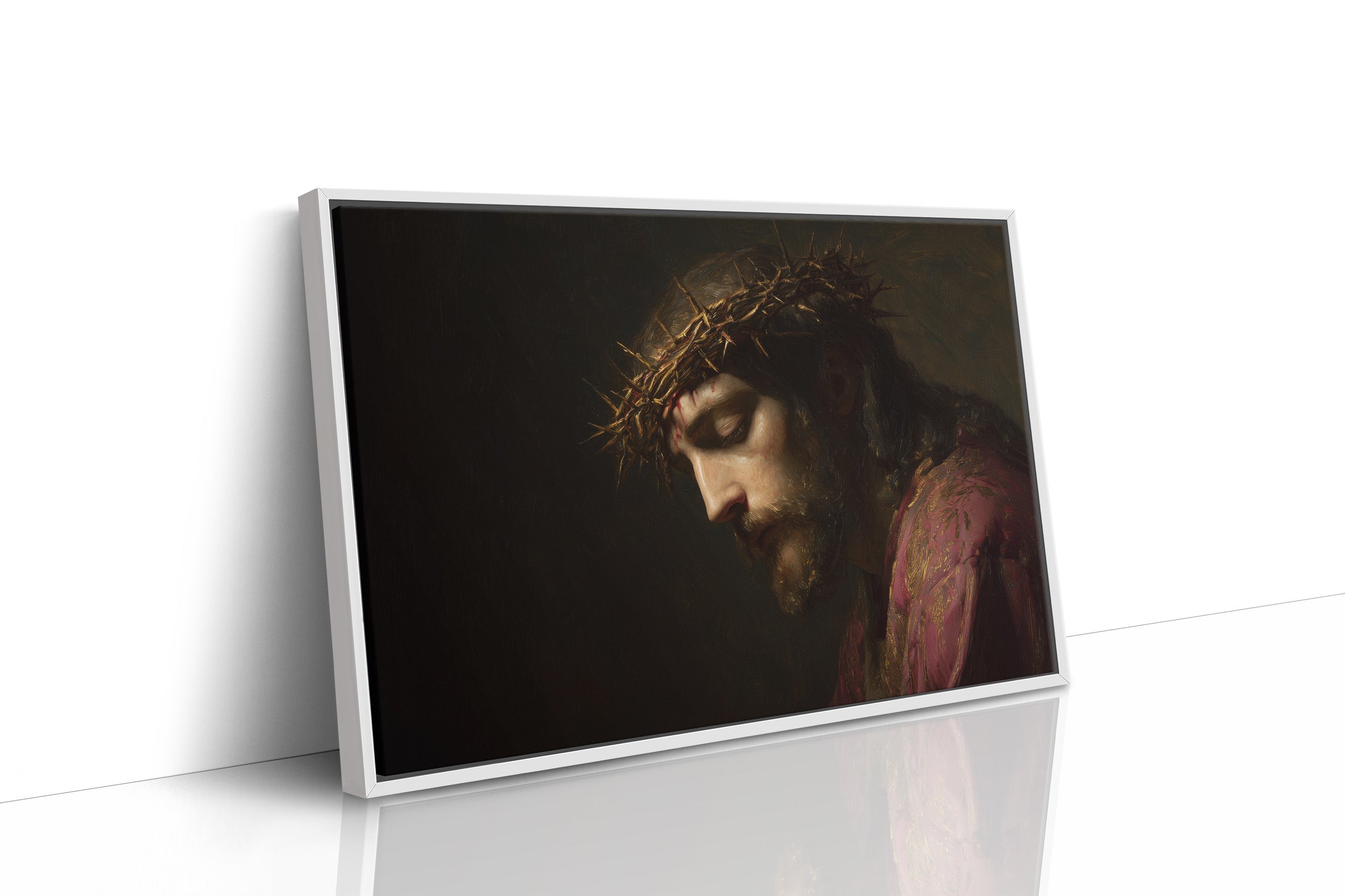 Sacred Portrait Among Quiet Shelves