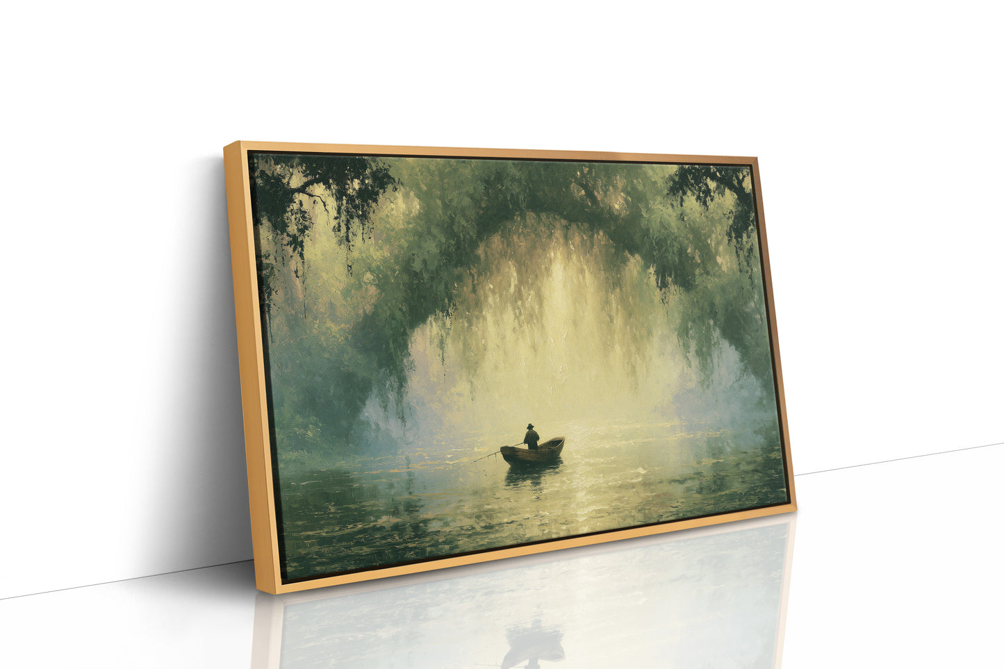 Fisherman Beneath the Willow Veil