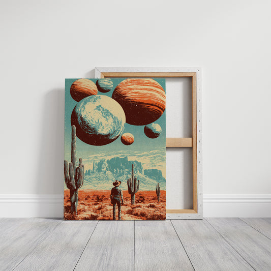 Cowboy Under a Sky of Alien Moons