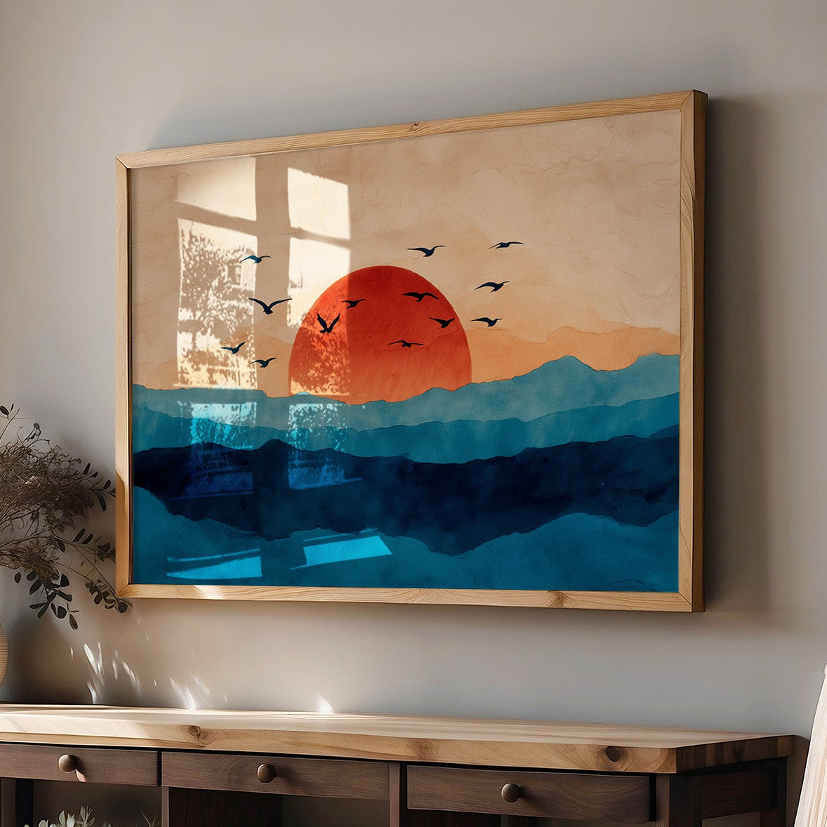 Birds Circle Morning's Coral Rise