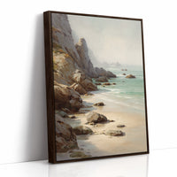 Coastal Whispers Against Rugged Stone