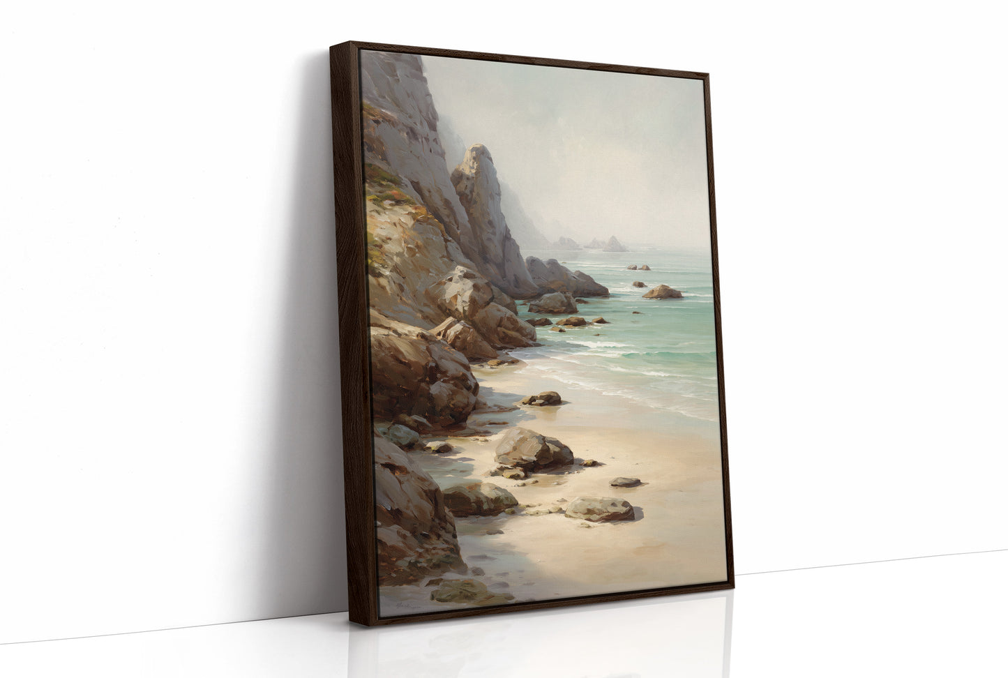 Coastal Whispers Against Rugged Stone