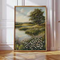 Tranquil Meadow Landscape Painting - Serene Nature Art - Gallery Canvas image 15