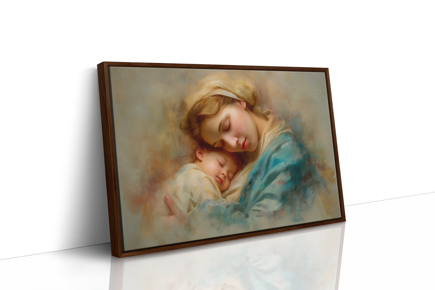 Tranquil Embrace in Turquoise and Gold