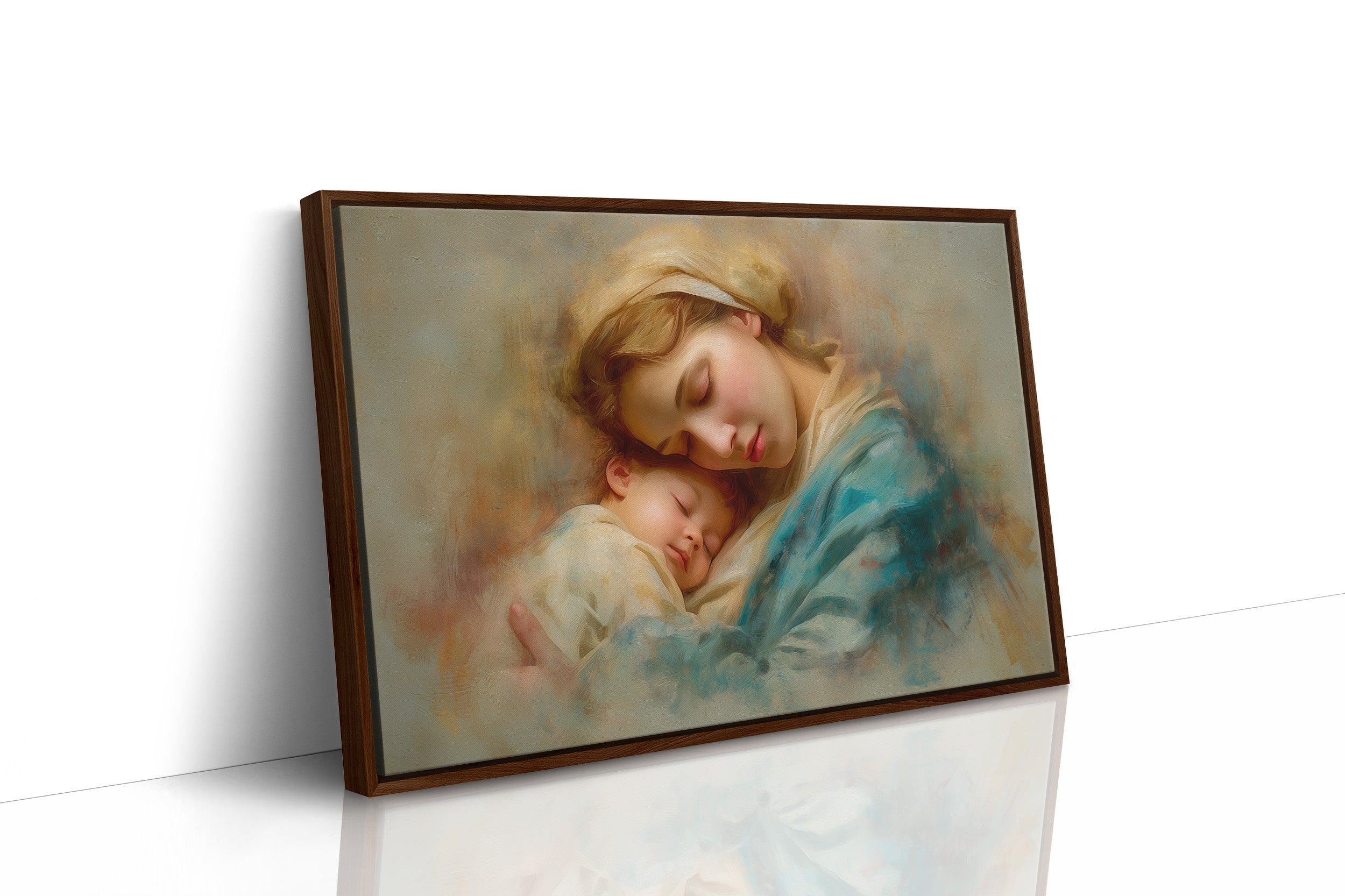 Tranquil Embrace in Turquoise and Gold