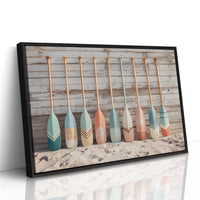 Painted Oars Await Summer Tides