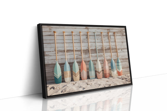 Painted Oars Await Summer Tides