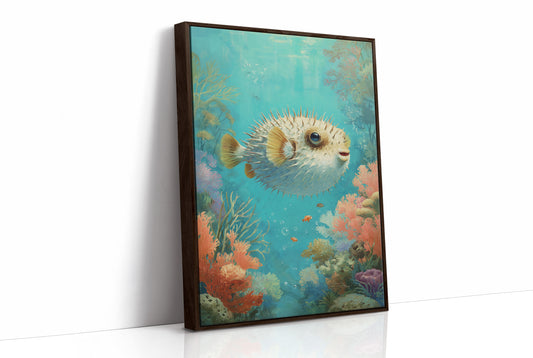 Pufferfish Dances Through Coral Symphony