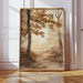 Serene Autumn Forest Pathway - Watercolor Landscape Art - Gallery Canvas image 7