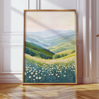 Tranquil Meadow Landscape Art Print - Pastel Scenic Decor - Gallery Canvas image 10