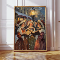 Vintage Carolers Christmas Print - Festive Holiday Art - Gallery Canvas image 10