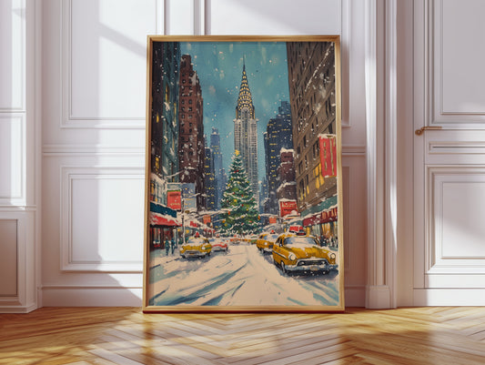 New York Winter Cityscape Canvas - Festive Urban Art - Gallery Canvas image 7