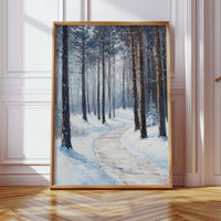 Winter Forest Pathway Canvas - Serene Nature Art - Gallery Canvas image 10