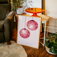 Rose Disco Spheres Catch Morning Light