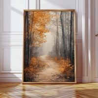 Golden Autumn Pathway Canvas Print - Tranquil Nature Art - Gallery Canvas image 5