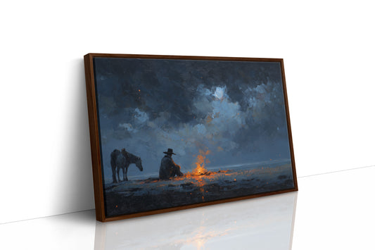 Moonlit Embers on the Prairie Horizon