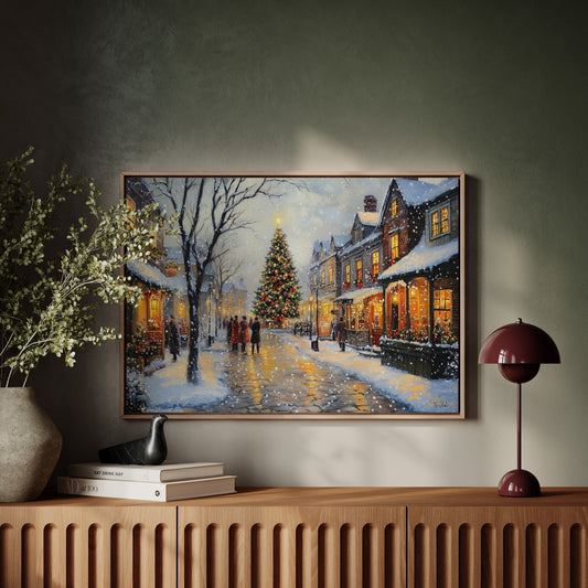 Snow Falls On Christmas Square