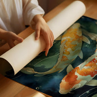 Koi Dance Below Lily Shadows