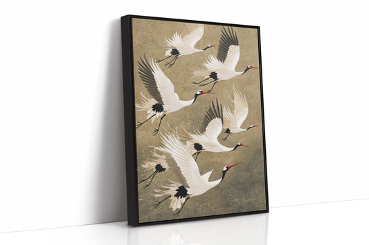 Elegant Japanese Crane Wall Art – Traditional Nature-Inspired Print