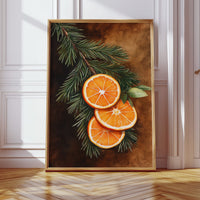 Orange Slice Pine Branch Print - Rustic Nature Art - Gallery Canvas image 10