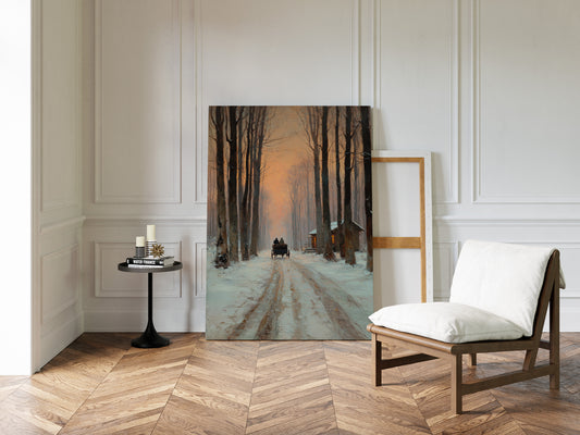 Carriage Through a Winter Glow
