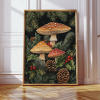 Enchanted Mushroom Forest Print - Woodland Holiday Decor - Gallery Canvas image 3
