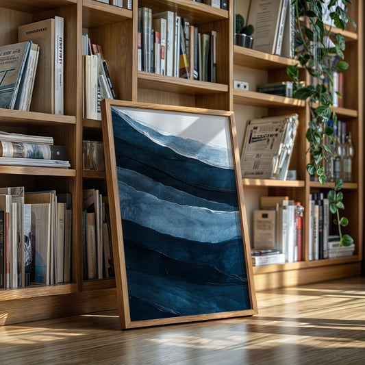 Serene Ocean Waves Abstract Painting
