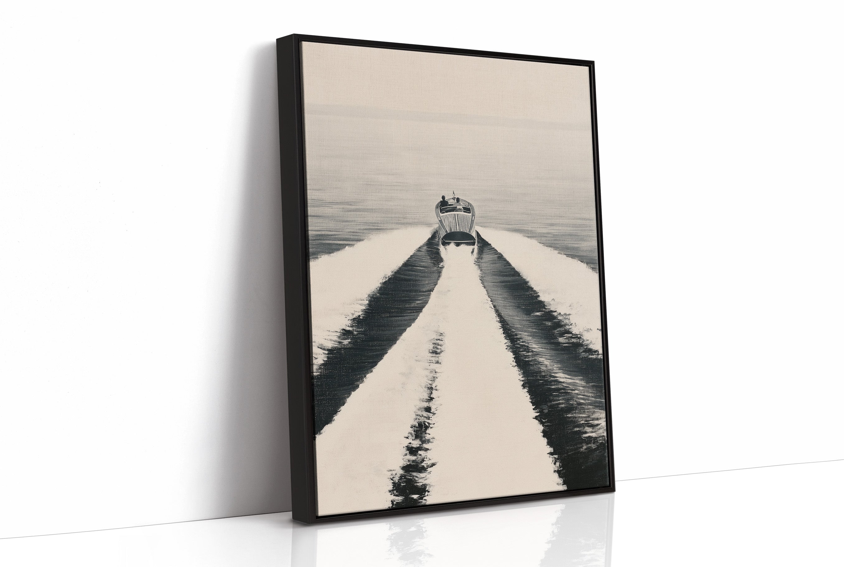 Vintage Speedboat Wake