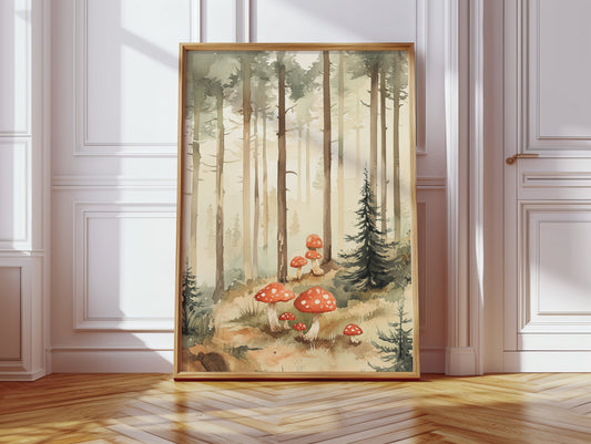 Enchanted Forest Mushroom Print - Whimsical Nature Art - Gallery Canvas image 6