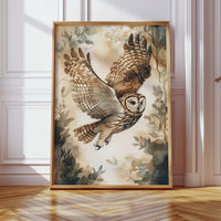 Majestic Owl Watercolor Print - Nature Wildlife Art - Gallery Canvas image 7