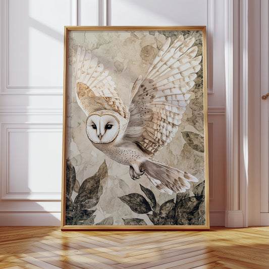 Barn Owl Watercolor Art Print - Nature Wildlife Decor - Gallery Canvas image 4