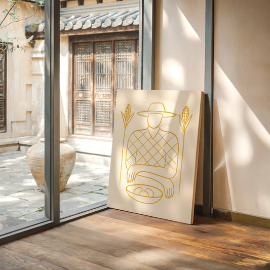 Golden Harvest In Simple Lines