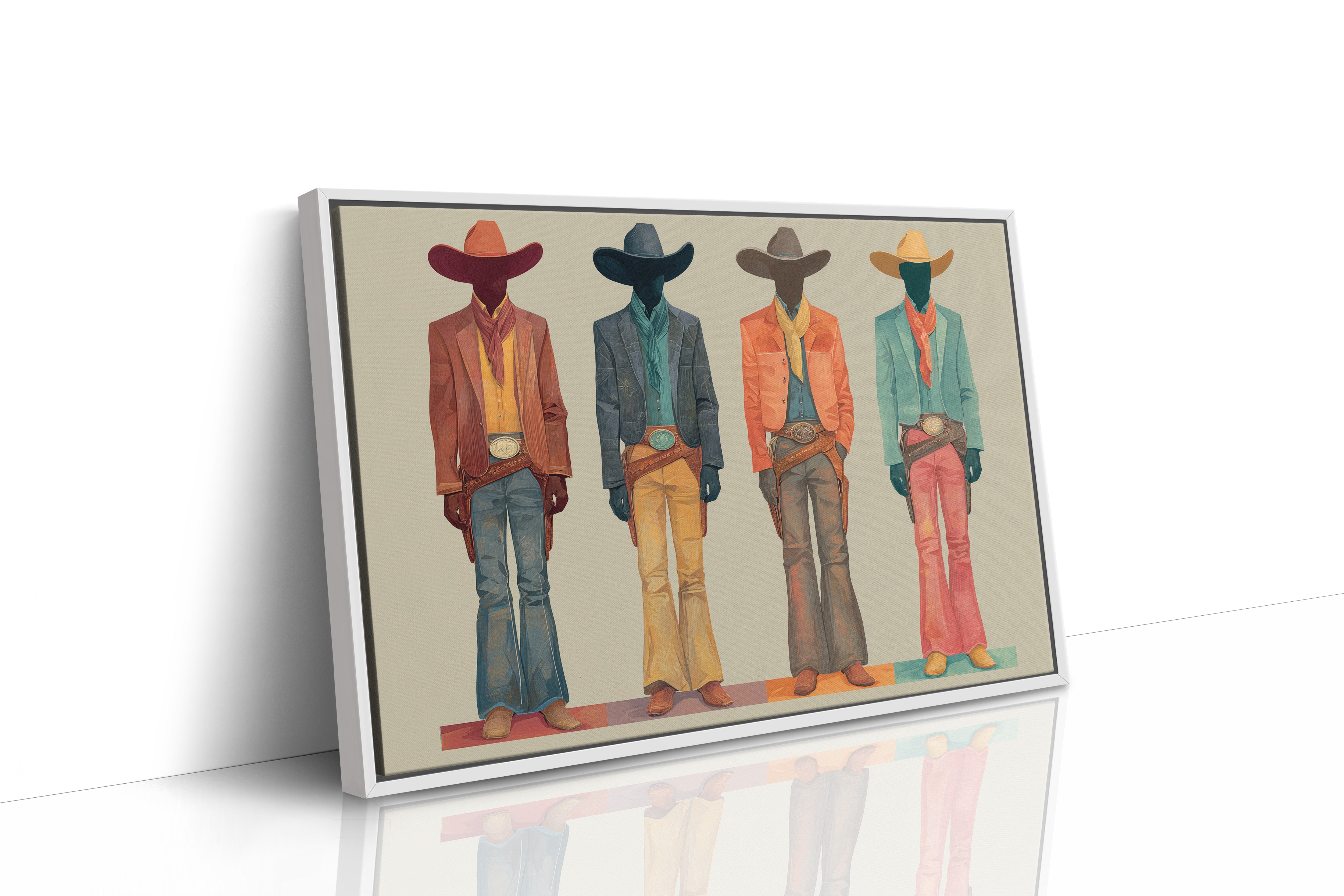 Western Quartet: Faceless Cowboys in Color