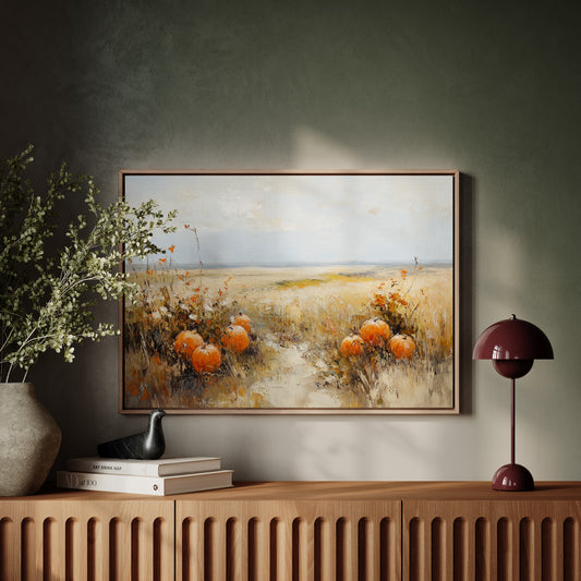 Pumpkins Rest In Golden Fields