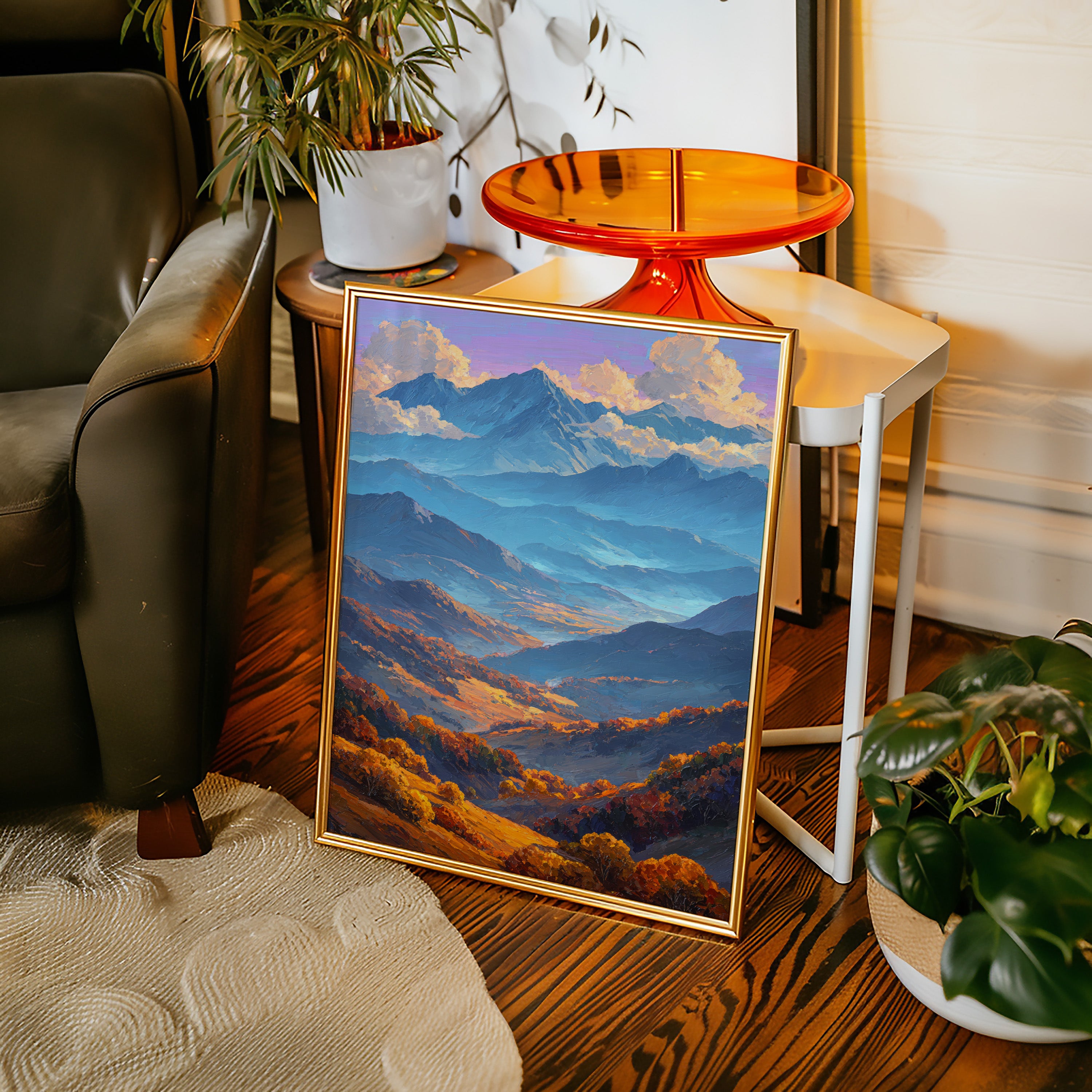 Autumn Light Cascades Through Mountains