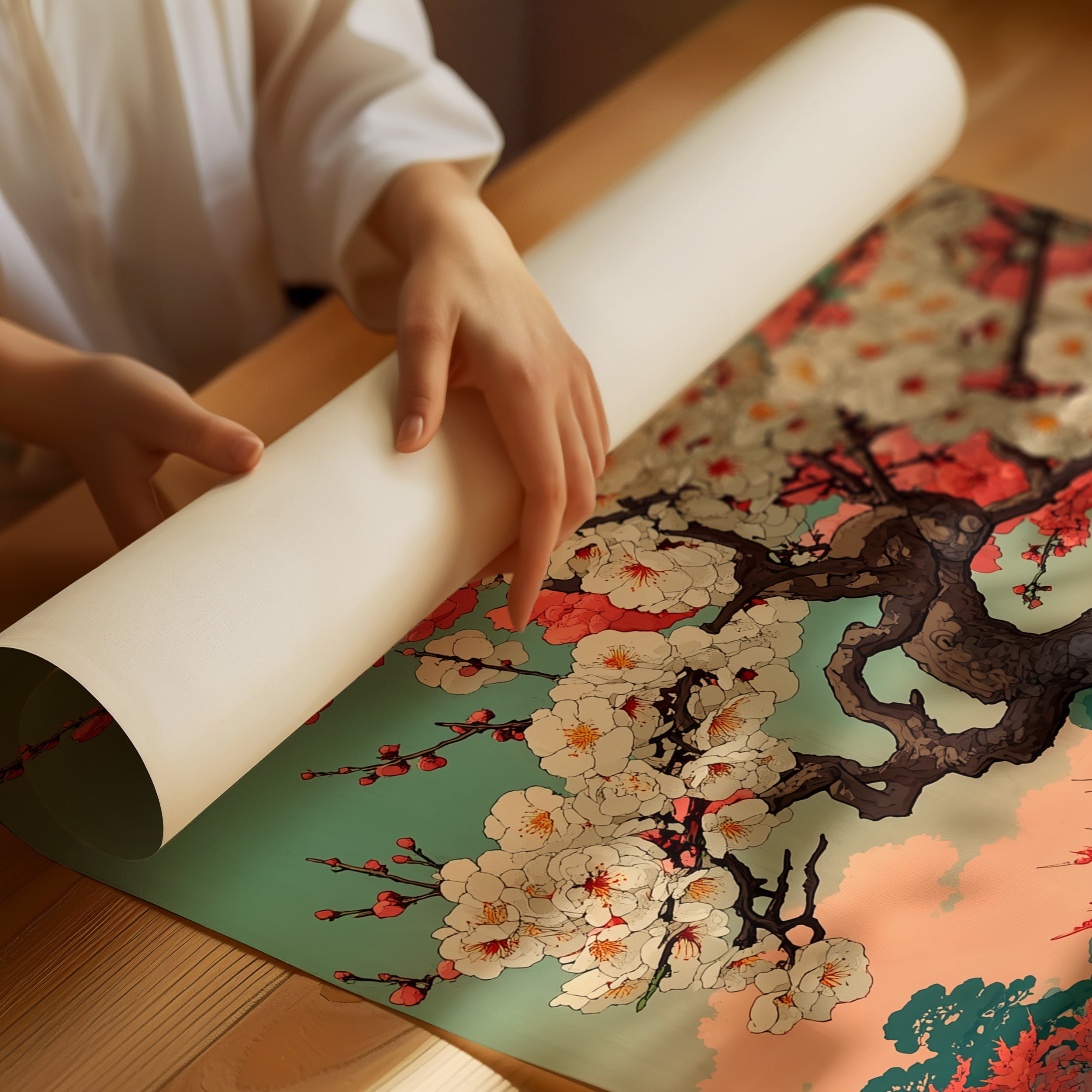 Cherry Blossoms Above Evening Spirits