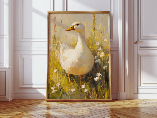 A Duck's Day Among Wildflowers