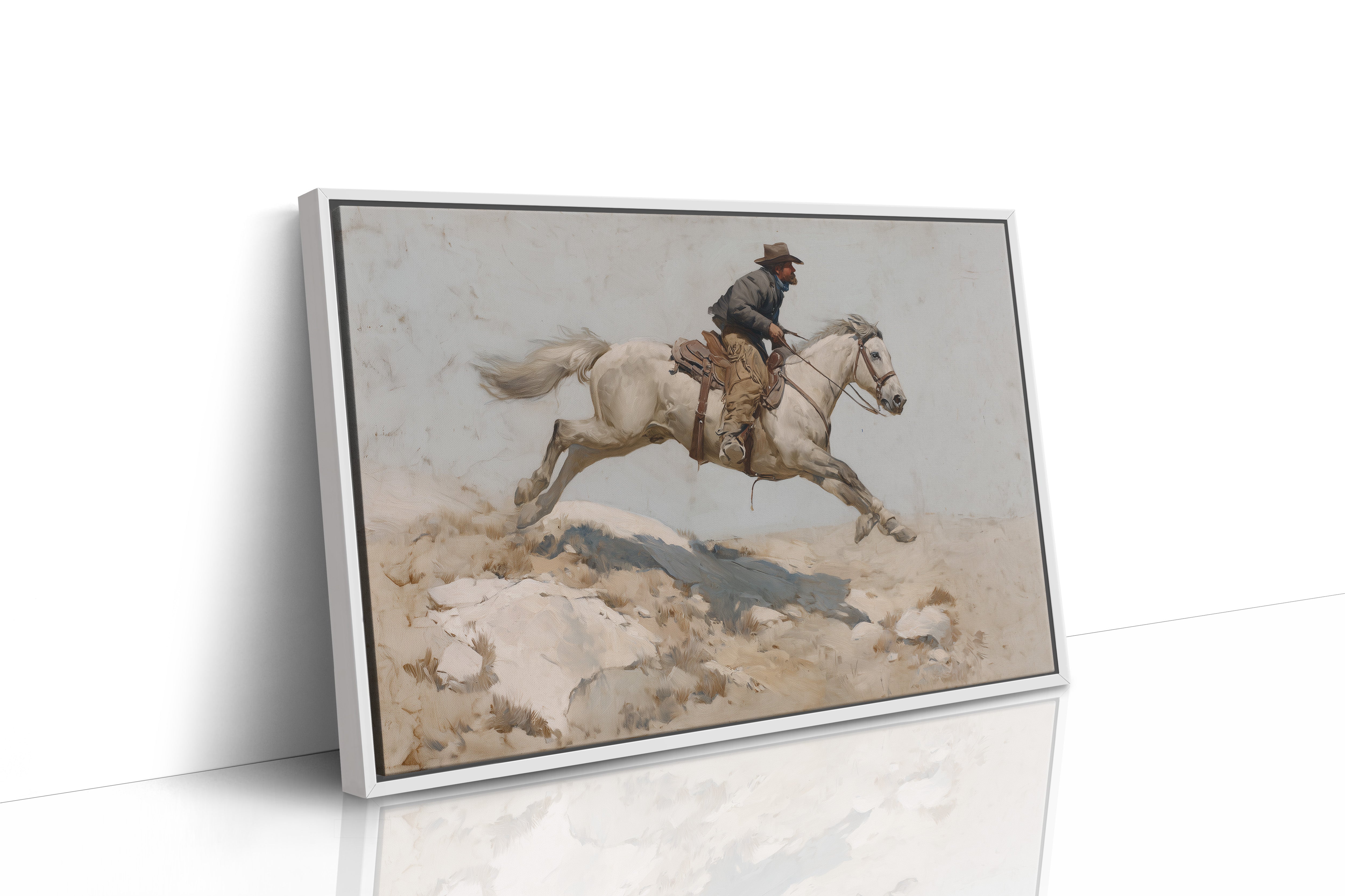 Alabaster Steed Conquers Barren Terrain
