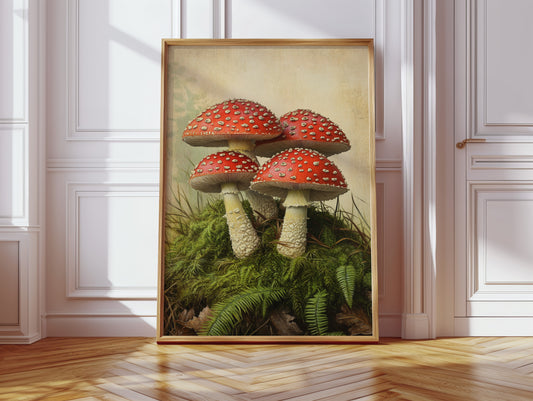 Crimson Mushrooms Emerge