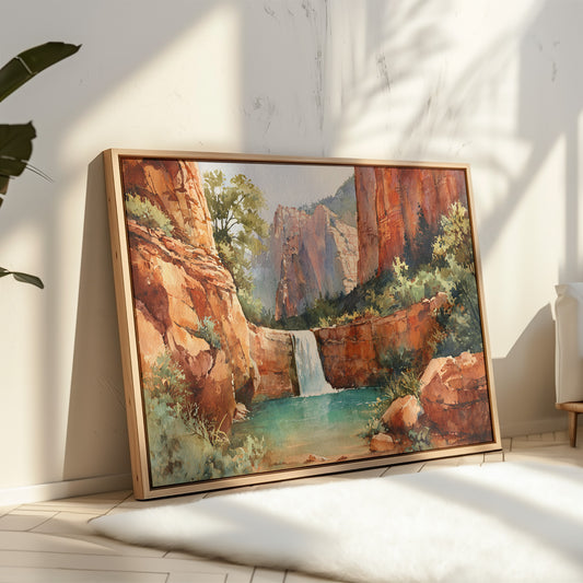 Sacred Waters Between Red Cliffs
