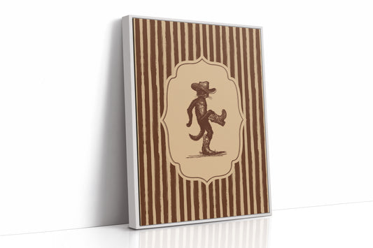 Dancing Cowboy Cat Vintage Print