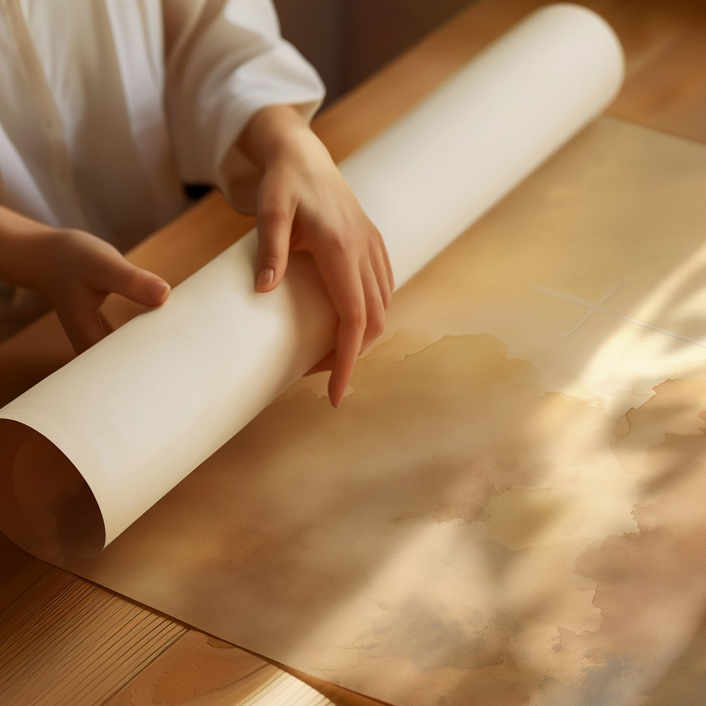 Solitary Wanderer In Golden Mist