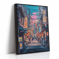Vibrant Tokyo Street Art Print – Neon Cityscape Aesthetic