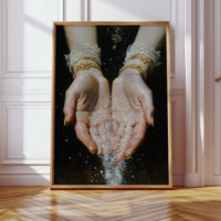 Glistening Moments Between Fingers