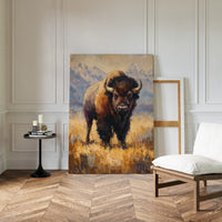 Majestic Bison in Golden Grasslands