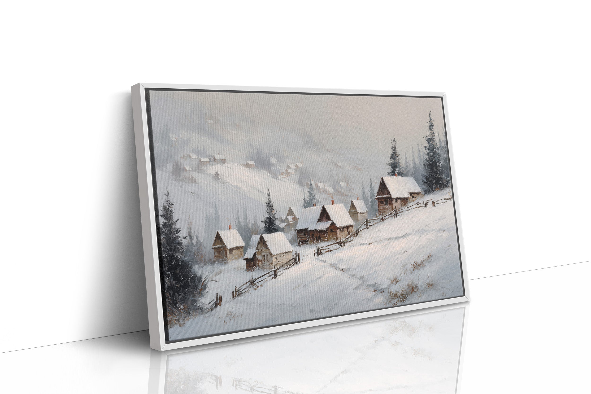 Snow Blankets Our Mountain Village Path